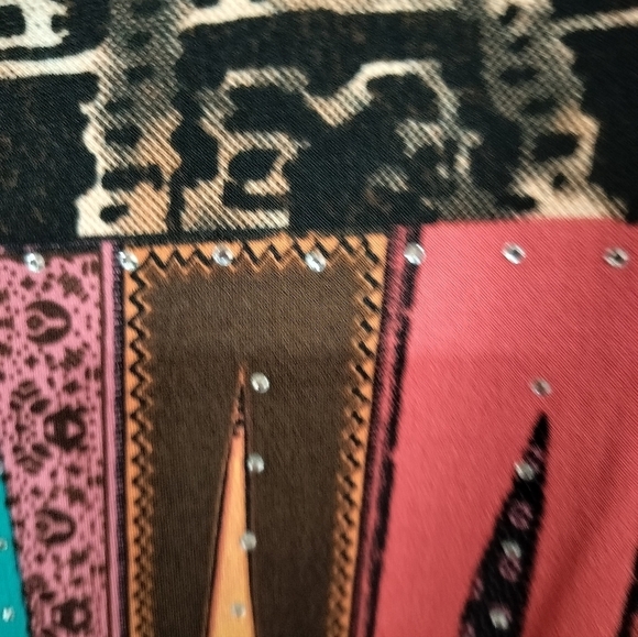 1932)Vintage Jackets Galore by John Farah Multicolor 1/4 Zip Tunic Top Size L - Picture 6 of 8